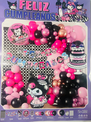 SET DE GLOBOS FELIZ CUMPLEAÑOS (Para inflar con aire, incluye cortina, globos y letrero)