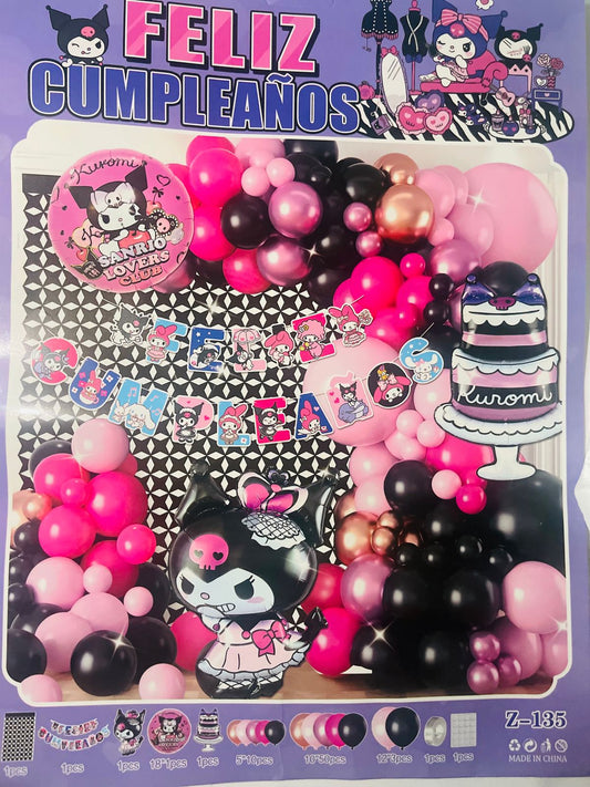 SET DE GLOBOS FELIZ CUMPLEAÑOS (Para inflar con aire, incluye cortina, globos y letrero)