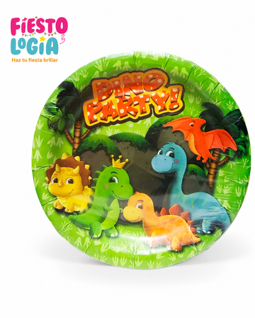 Platos desechables Dino