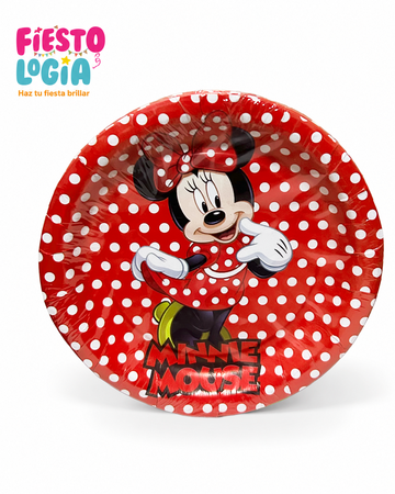 Platos desechables Minnie (Rojos)